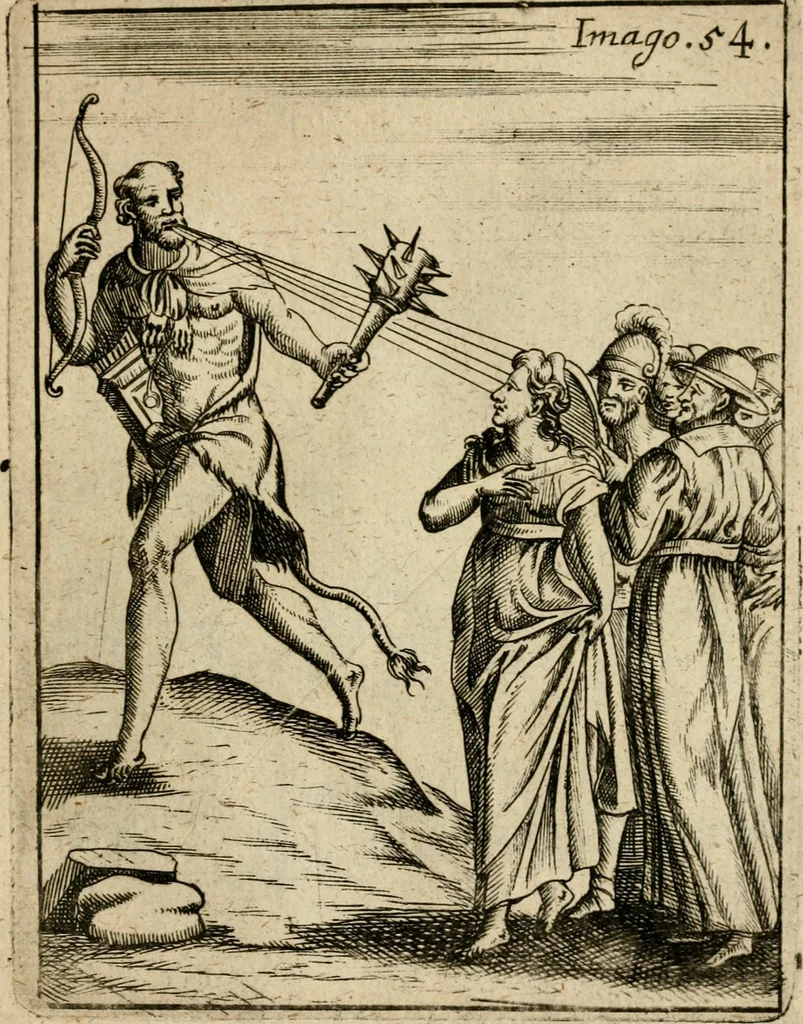 An illustration from Vincentii Chartarii Rhegiensis Imagines deorum, qui ab antiquis colebantur : unâ cum earum declaratione & historia in qua simulacra, ritus, caeremoniae magnaque ex parte veterum religio explicatur ... : hinc inde, 1687, leaf 362
