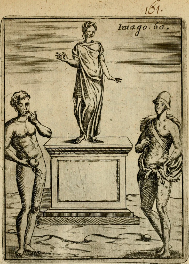 An illustration from Vincentii Chartarii Rhegiensis Imagines deorum, qui ab antiquis colebantur : unâ cum earum declaratione & historia in qua simulacra, ritus, caeremoniae magnaque ex parte veterum religio explicatur ... : hinc inde, 1687, leaf 374