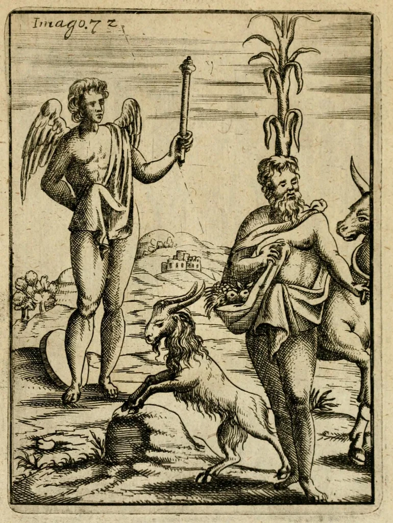 An illustration from Vincentii Chartarii Rhegiensis Imagines deorum, qui ab antiquis colebantur : unâ cum earum declaratione & historia in qua simulacra, ritus, caeremoniae magnaque ex parte veterum religio explicatur ... : hinc inde, 1687, leaf 401