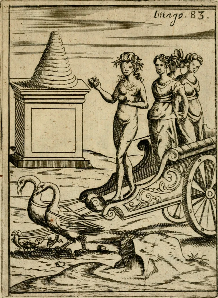 An illustration from Vincentii Chartarii Rhegiensis Imagines deorum, qui ab antiquis colebantur : unâ cum earum declaratione & historia in qua simulacra, ritus, caeremoniae magnaque ex parte veterum religio explicatur ... : hinc inde, 1687, leaf 420