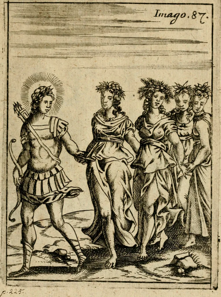 An illustration from Vincentii Chartarii Rhegiensis Imagines deorum, qui ab antiquis colebantur : unâ cum earum declaratione & historia in qua simulacra, ritus, caeremoniae magnaque ex parte veterum religio explicatur ... : hinc inde, 1687, leaf 428