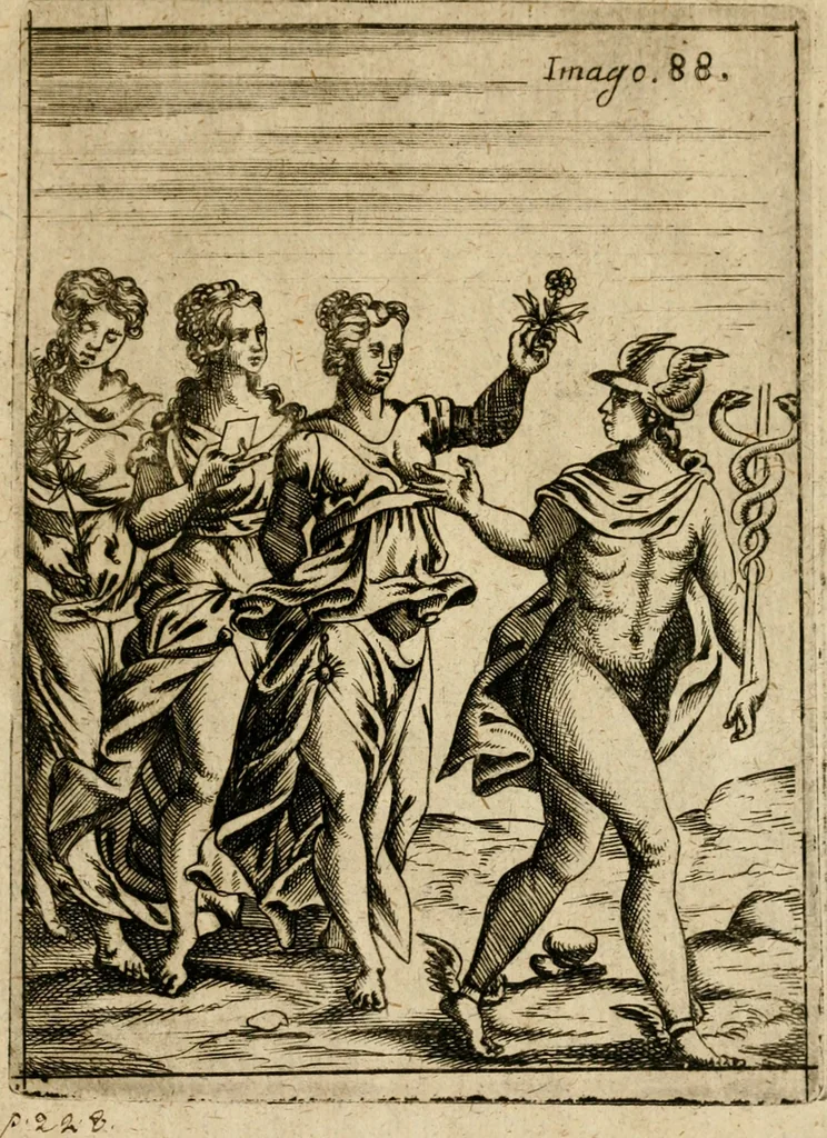 An illustration from Vincentii Chartarii Rhegiensis Imagines deorum, qui ab antiquis colebantur : unâ cum earum declaratione & historia in qua simulacra, ritus, caeremoniae magnaque ex parte veterum religio explicatur ... : hinc inde, 1687, leaf 430