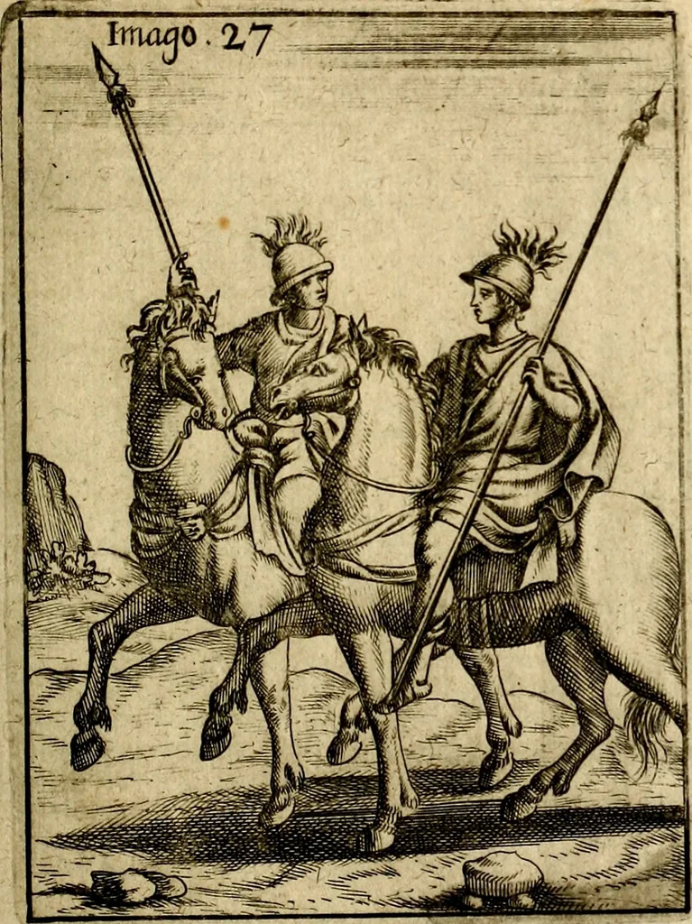 An illustration from Vincentii Chartarii Rhegiensis Imagines deorum : qui ab antiquis colebantur, unâ cum earum declaratione & historia in qua simulacra, ritus, cæremoniæ magnaque ex parte veterum religio explicatur, opus non solum antiquitatis amatoribus, sed & liberalium artium cultoribus, imò & concionatoribus valde utile & proficuum, hinc inde, 1687, leaf 138