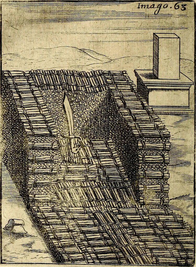 An illustration from Vincentii Chartarii Rhegiensis Imagines deorum : qui ab antiquis colebantur, unâ cum earum declaratione & historia in qua simulacra, ritus, cæremoniæ magnaque ex parte veterum religio explicatur, opus non solum antiquitatis amatoribus, sed & liberalium artium cultoribus, imò & concionatoribus valde utile & proficuum, hinc inde, 1687, leaf 283
