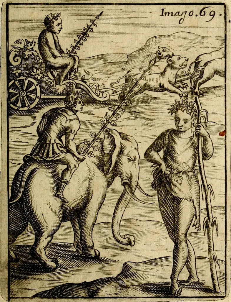 An illustration from Vincentii Chartarii Rhegiensis Imagines deorum : qui ab antiquis colebantur, unâ cum earum declaratione & historia in qua simulacra, ritus, cæremoniæ magnaque ex parte veterum religio explicatur, opus non solum antiquitatis amatoribus, sed & liberalium artium cultoribus, imò & concionatoribus valde utile & proficuum, hinc inde, 1687, leaf 304