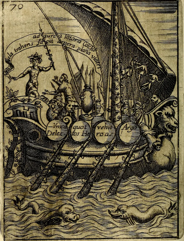 An illustration from Vincentii Chartarii Rhegiensis Imagines deorum : qui ab antiquis colebantur, unâ cum earum declaratione & historia in qua simulacra, ritus, cæremoniæ magnaque ex parte veterum religio explicatur, opus non solum antiquitatis amatoribus, sed & liberalium artium cultoribus, imò & concionatoribus valde utile & proficuum, hinc inde, 1687, leaf 309