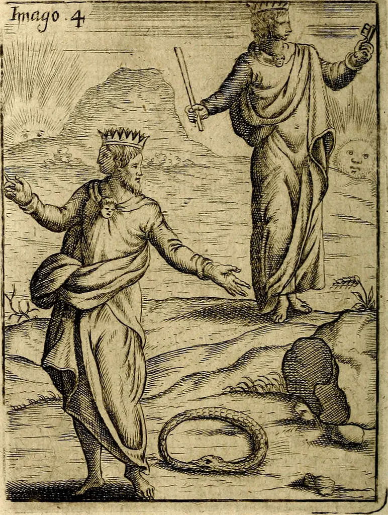 An illustration from Vincentii Chartarii Rhegiensis Imagines deorum : qui ab antiquis colebantur, unâ cum earum declaratione & historia in qua simulacra, ritus, cæremoniæ magnaque ex parte veterum religio explicatur, opus non solum antiquitatis amatoribus, sed & liberalium artium cultoribus, imò & concionatoribus valde utile & proficuum, hinc inde, 1687, leaf 41