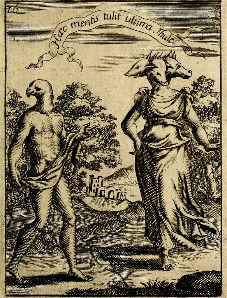 An illustration from Vincentii Chartarii Rhegiensis Imagines deorum : qui ab antiquis colebantur, unâ cum earum declaratione & historia in qua simulacra, ritus, cæremoniæ magnaque ex parte veterum religio explicatur, opus non solum antiquitatis amatoribus, sed & liberalium artium cultoribus, imò & concionatoribus valde utile & proficuum, hinc inde, 1687, leaf 90