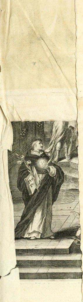 An illustration from Innocentia vindicata : in qua gravissimis argumentis ex S. Thoma petitis ostenditur, angelicum doctorem pro immaculato conceptu Deiparae sensisse & scripsisse ..., 1698, leaf 10