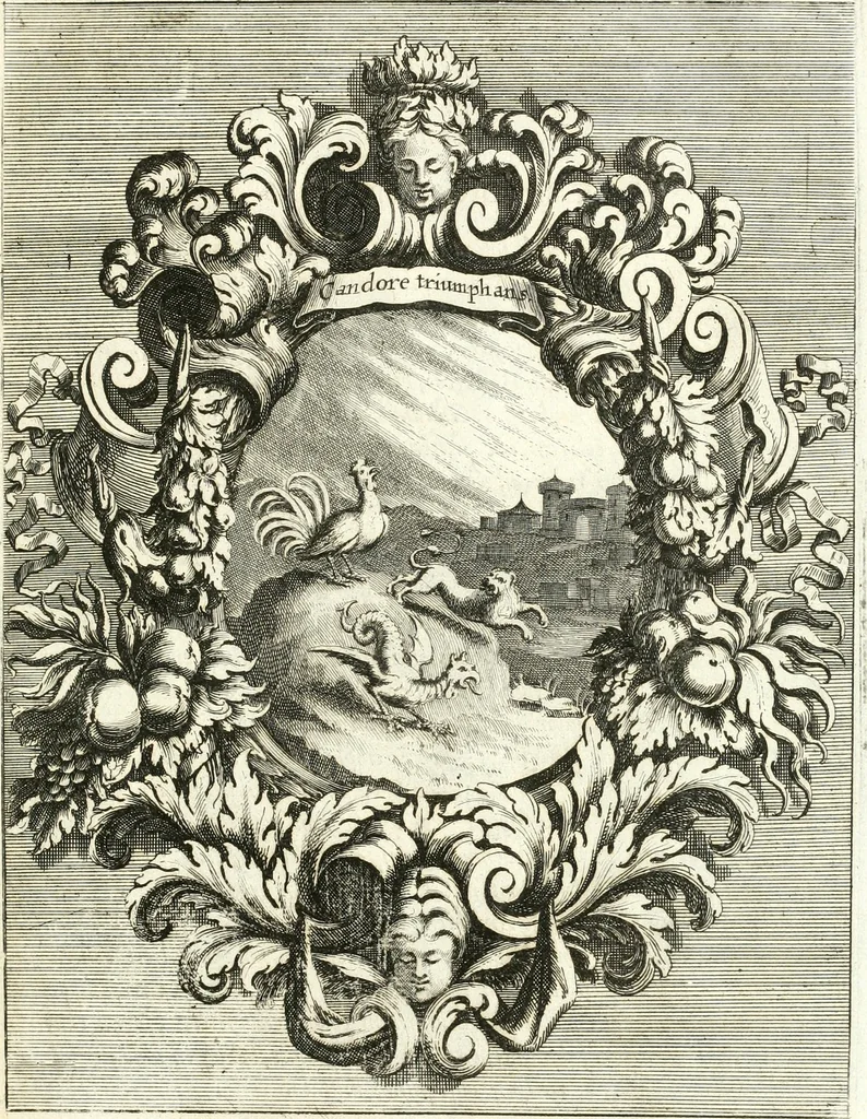 An illustration from Innocentia vindicata : in qua gravissimis argumentis ex S. Thoma petitis ostenditur, angelicum doctorem pro immaculato conceptu Deiparae sensisse & scripsisse ..., 1698, leaf 152