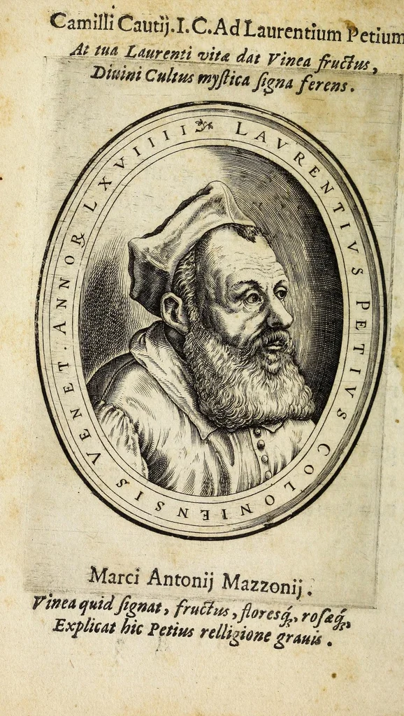 An illustration from Vinea Domini : cum breui descriptione sacramentor[um] et Paradisi, Limbi, Purgatorij, atq[ue] Inferni, à cathechismo catholicis q[ue] patribus excerpta, 1588, leaf 12