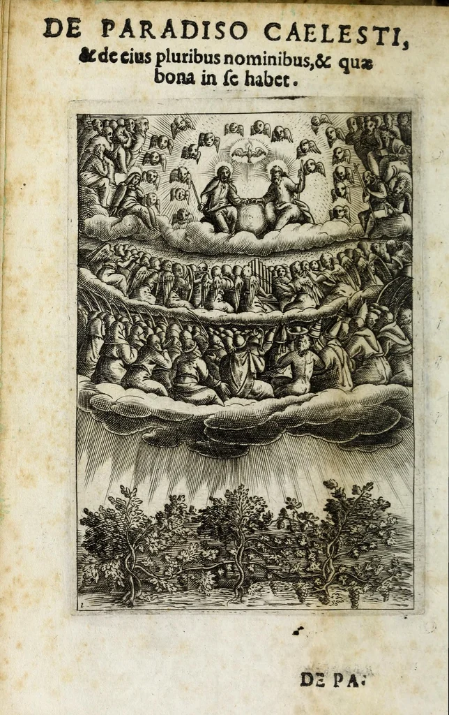 An illustration from Vinea Domini : cum breui descriptione sacramentor[um] et Paradisi, Limbi, Purgatorij, atq[ue] Inferni, à cathechismo catholicis q[ue] patribus excerpta, 1588, leaf 26