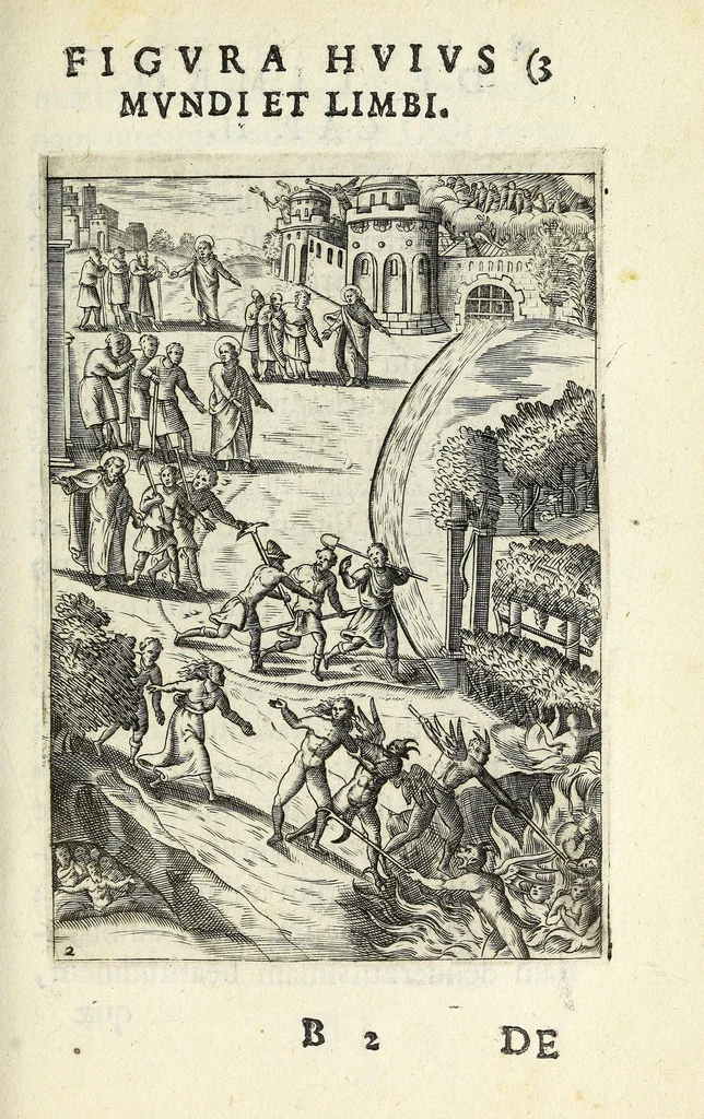 An illustration from Vinea Domini : cum breui descriptione sacramentor[um] et Paradisi, Limbi, Purgatorij, atq[ue] Inferni, à cathechismo catholicis q[ue] patribus excerpta, 1588, leaf 31