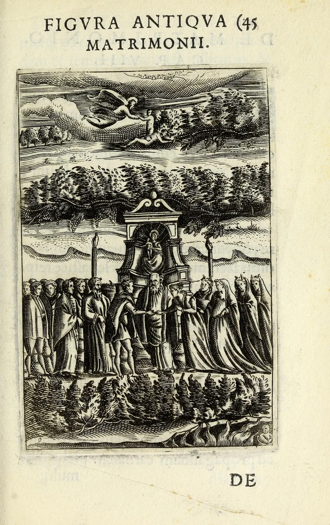 An illustration from Vinea Domini : cum breui descriptione sacramentor[um] et Paradisi, Limbi, Purgatorij, atq[ue] Inferni, à cathechismo catholicis q[ue] patribus excerpta, 1588, leaf 73