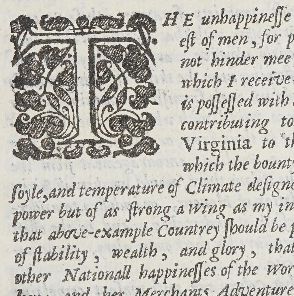 An illustration from Virginia: more especially the south part thereof, richly and truly valued: : viz. The fertile Carolana, and no lesse excellent Isle of Roanoak, of latitude from 31. to 37. degr. relating the meanes of raysing infinite profits to the adventurers and planters., 1650, leaf 75
