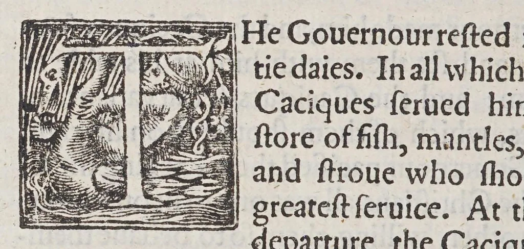 An illustration from Virginia richly valued, by the description of the maine land of Florida, her next neighbour: out of the foure yeeres continuall trauell and discouerie ... of don Ferdinando de Soto ..., 1609, leaf 118
