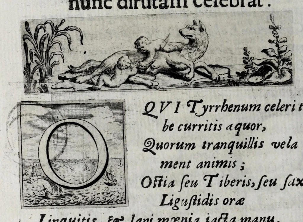 An illustration from Virginii Caesarini Carmina, 1658, leaf 82