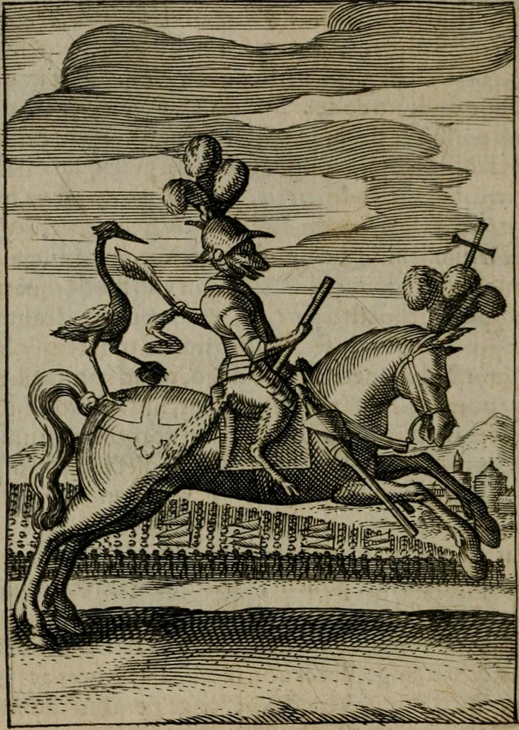 An illustration from Viridarium hieroglyphico-morale : in quo virtutes et vitia, atque mores huius aeui secundum tres ordines hierarchicos, ecclesiasticum, politicum, oeconomicum, per definitiones, distributiones, causas, adfectiones, adiuncta, effecta &c. piè, prudenter, dextrè ac variè explicantur, & non tantum dictis, & exemplis historiarum veterum ac recentium, ex sacris scripturis, sanctis patribus, seu Dd. ecclesiae, poetis, philosophis, historicis cum Christianorum tum gentilium, sed etiam artificiosissimis eiconibus hieroglyphicis illustrantur : opusculum novum ac rarum, cuius vsum atq[ue] vtilitatem praefixa praefatio docebit, 1619, leaf 107