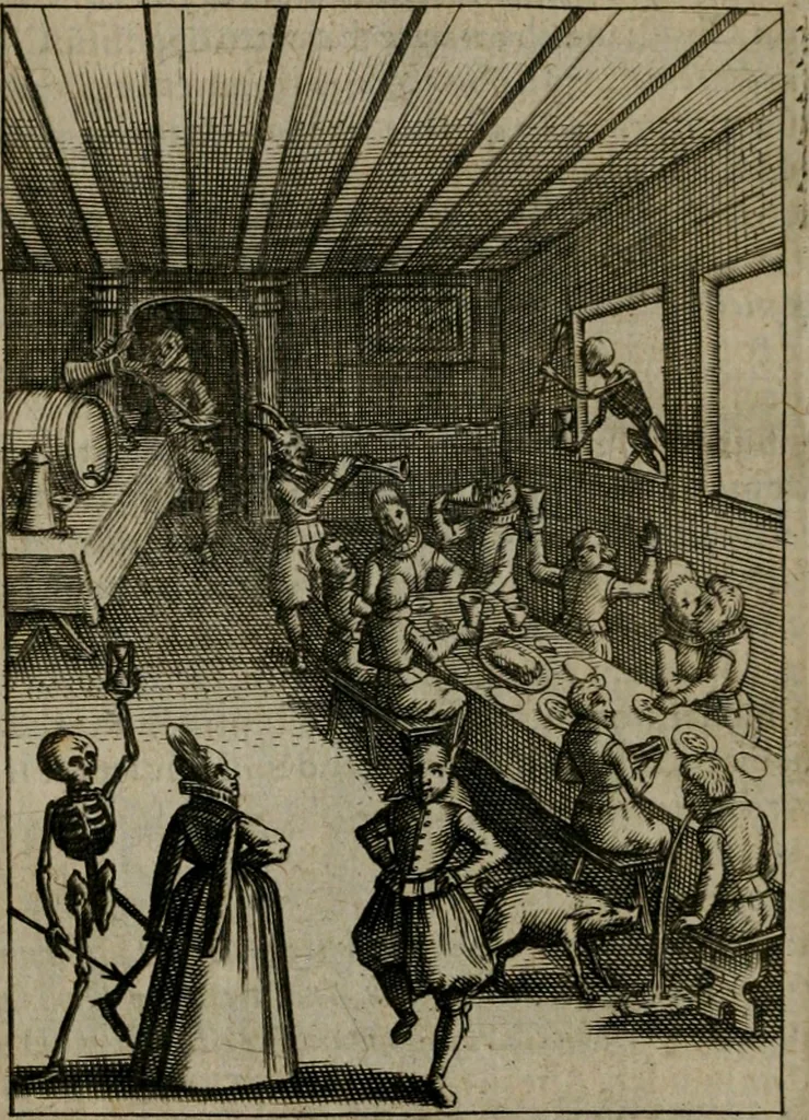 An illustration from Viridarium hieroglyphico-morale : in quo virtutes et vitia, atque mores huius aeui secundum tres ordines hierarchicos, ecclesiasticum, politicum, oeconomicum, per definitiones, distributiones, causas, adfectiones, adiuncta, effecta &c. piè, prudenter, dextrè ac variè explicantur, & non tantum dictis, & exemplis historiarum veterum ac recentium, ex sacris scripturis, sanctis patribus, seu Dd. ecclesiae, poetis, philosophis, historicis cum Christianorum tum gentilium, sed etiam artificiosissimis eiconibus hieroglyphicis illustrantur : opusculum novum ac rarum, cuius vsum atq[ue] vtilitatem praefixa praefatio docebit, 1619, leaf 143