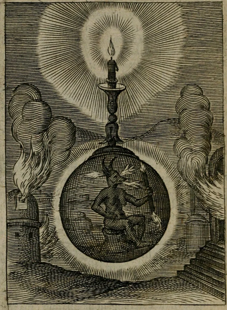 An illustration from Viridarium hieroglyphico-morale : in quo virtutes et vitia, atque mores huius aeui secundum tres ordines hierarchicos, ecclesiasticum, politicum, oeconomicum, per definitiones, distributiones, causas, adfectiones, adiuncta, effecta &c. piè, prudenter, dextrè ac variè explicantur, & non tantum dictis, & exemplis historiarum veterum ac recentium, ex sacris scripturis, sanctis patribus, seu Dd. ecclesiae, poetis, philosophis, historicis cum Christianorum tum gentilium, sed etiam artificiosissimis eiconibus hieroglyphicis illustrantur : opusculum novum ac rarum, cuius vsum atq[ue] vtilitatem praefixa praefatio docebit, 1619, leaf 161