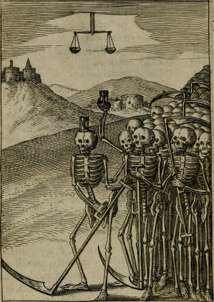 An illustration from Viridarium hieroglyphico-morale : in quo virtutes et vitia, atque mores huius aeui secundum tres ordines hierarchicos, ecclesiasticum, politicum, oeconomicum, per definitiones, distributiones, causas, adfectiones, adiuncta, effecta &c. piè, prudenter, dextrè ac variè explicantur, & non tantum dictis, & exemplis historiarum veterum ac recentium, ex sacris scripturis, sanctis patribus, seu Dd. ecclesiae, poetis, philosophis, historicis cum Christianorum tum gentilium, sed etiam artificiosissimis eiconibus hieroglyphicis illustrantur : opusculum novum ac rarum, cuius vsum atq[ue] vtilitatem praefixa praefatio docebit, 1619, leaf 173
