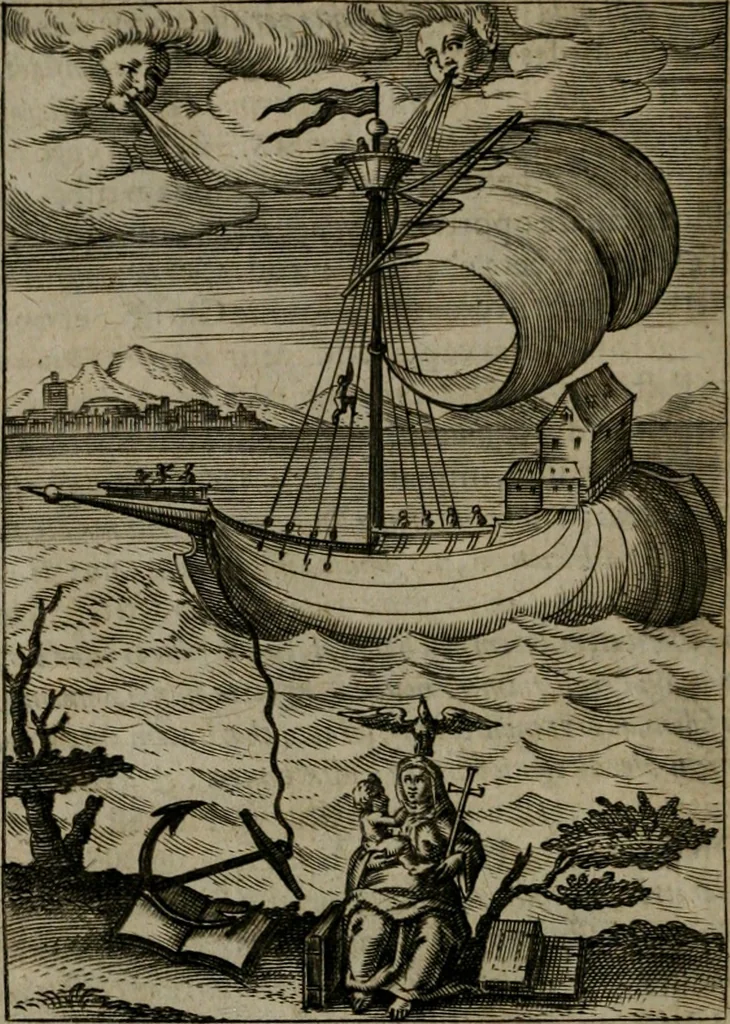 An illustration from Viridarium hieroglyphico-morale : in quo virtutes et vitia, atque mores huius aeui secundum tres ordines hierarchicos, ecclesiasticum, politicum, oeconomicum, per definitiones, distributiones, causas, adfectiones, adiuncta, effecta &c. piè, prudenter, dextrè ac variè explicantur, & non tantum dictis, & exemplis historiarum veterum ac recentium, ex sacris scripturis, sanctis patribus, seu Dd. ecclesiae, poetis, philosophis, historicis cum Christianorum tum gentilium, sed etiam artificiosissimis eiconibus hieroglyphicis illustrantur : opusculum novum ac rarum, cuius vsum atq[ue] vtilitatem praefixa praefatio docebit, 1619, leaf 31