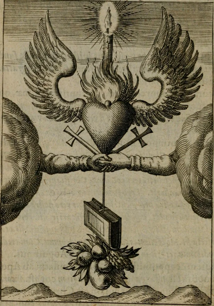An illustration from Viridarium hieroglyphico-morale : in quo virtutes et vitia, atque mores huius aeui secundum tres ordines hierarchicos, ecclesiasticum, politicum, oeconomicum, per definitiones, distributiones, causas, adfectiones, adiuncta, effecta &c. piè, prudenter, dextrè ac variè explicantur, & non tantum dictis, & exemplis historiarum veterum ac recentium, ex sacris scripturis, sanctis patribus, seu Dd. ecclesiae, poetis, philosophis, historicis cum Christianorum tum gentilium, sed etiam artificiosissimis eiconibus hieroglyphicis illustrantur : opusculum novum ac rarum, cuius vsum atq[ue] vtilitatem praefixa praefatio docebit, 1619, leaf 33