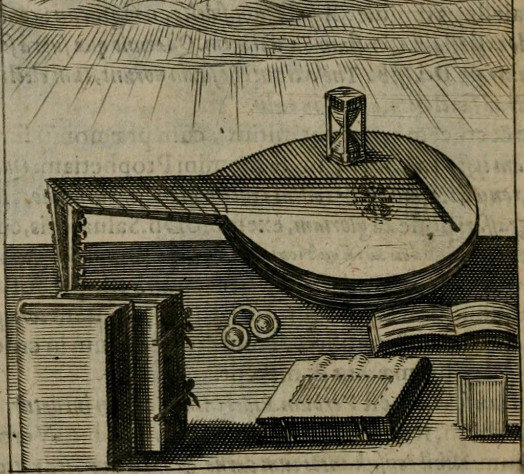 An illustration from Viridarium hieroglyphico-morale : in quo virtutes et vitia, atque mores huius aeui secundum tres ordines hierarchicos, ecclesiasticum, politicum, oeconomicum, per definitiones, distributiones, causas, adfectiones, adiuncta, effecta &c. piè, prudenter, dextrè ac variè explicantur, & non tantum dictis, & exemplis historiarum veterum ac recentium, ex sacris scripturis, sanctis patribus, seu Dd. ecclesiae, poetis, philosophis, historicis cum Christianorum tum gentilium, sed etiam artificiosissimis eiconibus hieroglyphicis illustrantur : opusculum novum ac rarum, cuius vsum atq[ue] vtilitatem praefixa praefatio docebit, 1619, leaf 35