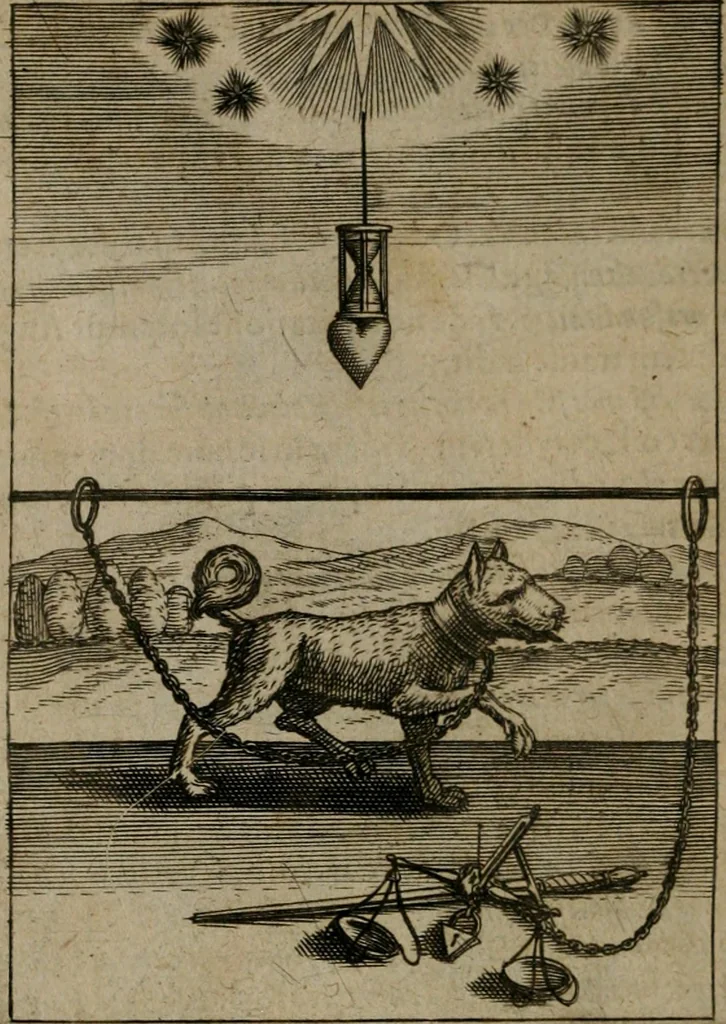 An illustration from Viridarium hieroglyphico-morale : in quo virtutes et vitia, atque mores huius aeui secundum tres ordines hierarchicos, ecclesiasticum, politicum, oeconomicum, per definitiones, distributiones, causas, adfectiones, adiuncta, effecta &c. piè, prudenter, dextrè ac variè explicantur, & non tantum dictis, & exemplis historiarum veterum ac recentium, ex sacris scripturis, sanctis patribus, seu Dd. ecclesiae, poetis, philosophis, historicis cum Christianorum tum gentilium, sed etiam artificiosissimis eiconibus hieroglyphicis illustrantur : opusculum novum ac rarum, cuius vsum atq[ue] vtilitatem praefixa praefatio docebit, 1619, leaf 53