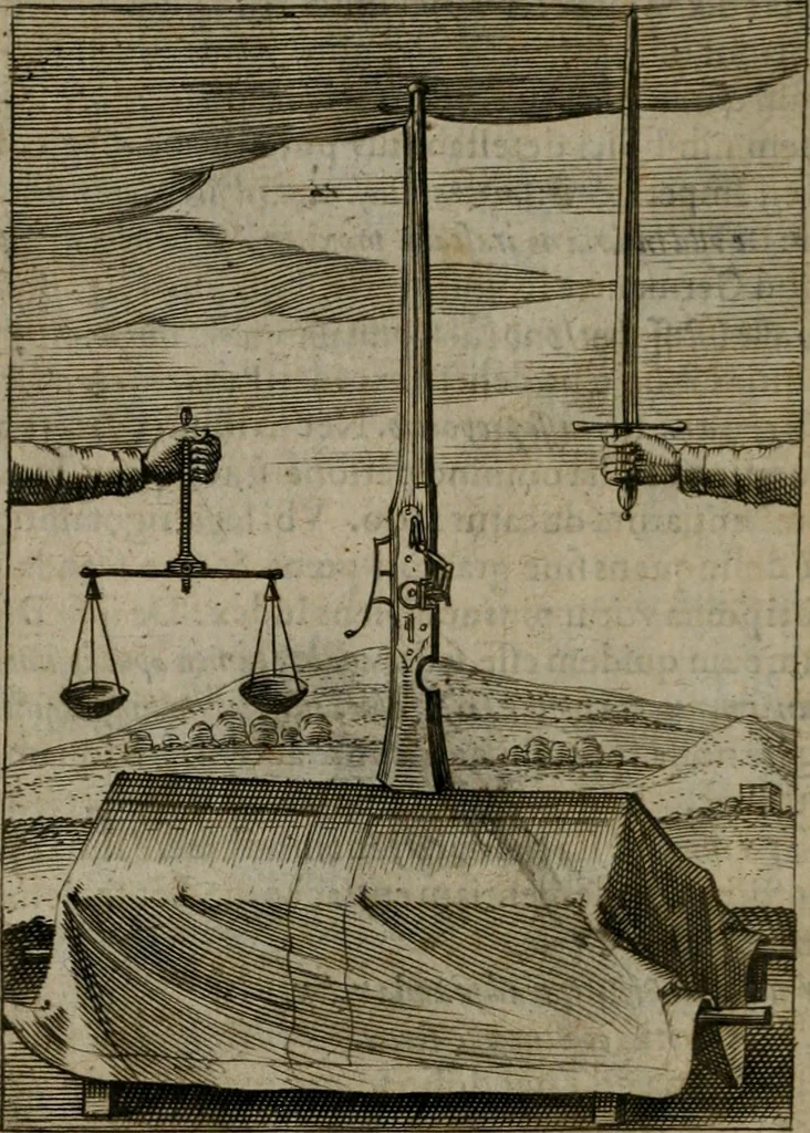 An illustration from Viridarium hieroglyphico-morale : in quo virtutes et vitia, atque mores huius aeui secundum tres ordines hierarchicos, ecclesiasticum, politicum, oeconomicum, per definitiones, distributiones, causas, adfectiones, adiuncta, effecta &c. piè, prudenter, dextrè ac variè explicantur, & non tantum dictis, & exemplis historiarum veterum ac recentium, ex sacris scripturis, sanctis patribus, seu Dd. ecclesiae, poetis, philosophis, historicis cum Christianorum tum gentilium, sed etiam artificiosissimis eiconibus hieroglyphicis illustrantur : opusculum novum ac rarum, cuius vsum atq[ue] vtilitatem praefixa praefatio docebit, 1619, leaf 57