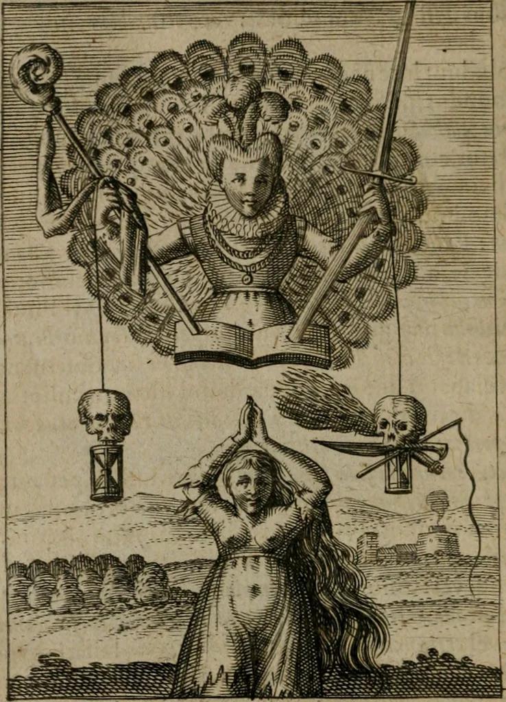 An illustration from Viridarium hieroglyphico-morale : in quo virtutes et vitia, atque mores huius aeui secundum tres ordines hierarchicos, ecclesiasticum, politicum, oeconomicum, per definitiones, distributiones, causas, adfectiones, adiuncta, effecta &c. piè, prudenter, dextrè ac variè explicantur, & non tantum dictis, & exemplis historiarum veterum ac recentium, ex sacris scripturis, sanctis patribus, seu Dd. ecclesiae, poetis, philosophis, historicis cum Christianorum tum gentilium, sed etiam artificiosissimis eiconibus hieroglyphicis illustrantur : opusculum novum ac rarum, cuius vsum atq[ue] vtilitatem praefixa praefatio docebit, 1619, leaf 83