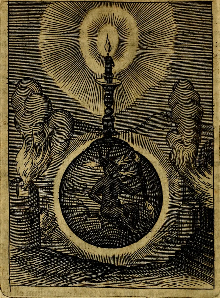 An illustration from Viridarium hieroglyphico-morale. In quo ... mores huius aevi ... explicantur, & non tantum dictis, & exemplis historiarum veterum ac recentium, ex sacris scripturis, sanctis Patribus, seu Dd. ecclesiae, poetis, philosophis, historicis cum Christianorum tum gentilium, sed etiam artificiosissimis eiconibus hieroglyphicis illustrantur, 1619, leaf 161
