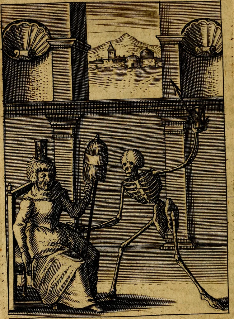 An illustration from Viridarium hieroglyphico-morale. In quo ... mores huius aevi ... explicantur, & non tantum dictis, & exemplis historiarum veterum ac recentium, ex sacris scripturis, sanctis Patribus, seu Dd. ecclesiae, poetis, philosophis, historicis cum Christianorum tum gentilium, sed etiam artificiosissimis eiconibus hieroglyphicis illustrantur, 1619, leaf 167