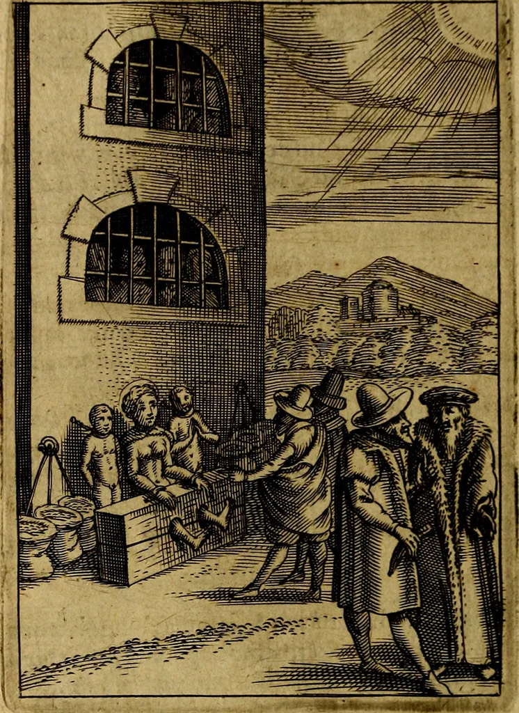An illustration from Viridarium hieroglyphico-morale. In quo ... mores huius aevi ... explicantur, & non tantum dictis, & exemplis historiarum veterum ac recentium, ex sacris scripturis, sanctis Patribus, seu Dd. ecclesiae, poetis, philosophis, historicis cum Christianorum tum gentilium, sed etiam artificiosissimis eiconibus hieroglyphicis illustrantur, 1619, leaf 21
