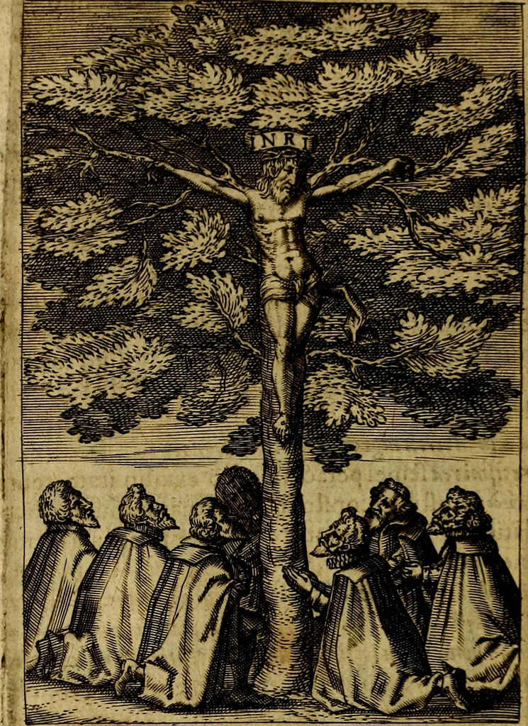 An illustration from Viridarium hieroglyphico-morale. In quo ... mores huius aevi ... explicantur, & non tantum dictis, & exemplis historiarum veterum ac recentium, ex sacris scripturis, sanctis Patribus, seu Dd. ecclesiae, poetis, philosophis, historicis cum Christianorum tum gentilium, sed etiam artificiosissimis eiconibus hieroglyphicis illustrantur, 1619, leaf 23
