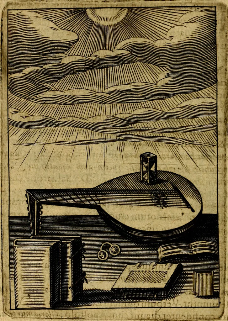 An illustration from Viridarium hieroglyphico-morale. In quo ... mores huius aevi ... explicantur, & non tantum dictis, & exemplis historiarum veterum ac recentium, ex sacris scripturis, sanctis Patribus, seu Dd. ecclesiae, poetis, philosophis, historicis cum Christianorum tum gentilium, sed etiam artificiosissimis eiconibus hieroglyphicis illustrantur, 1619, leaf 35