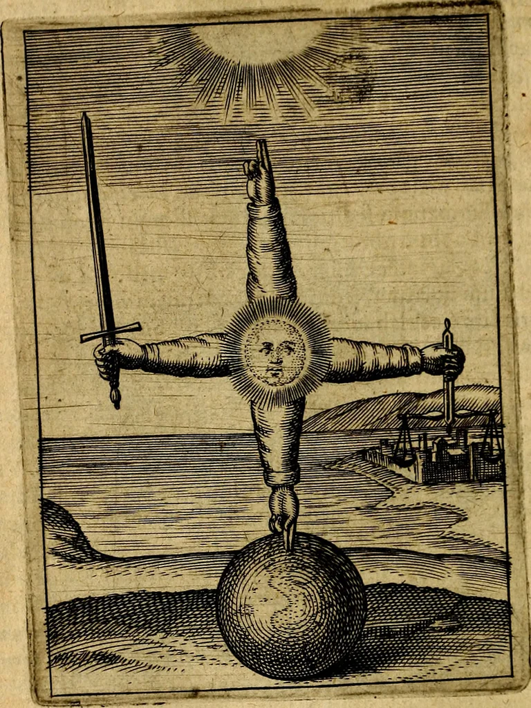 An illustration from Viridarium hieroglyphico-morale. In quo ... mores huius aevi ... explicantur, & non tantum dictis, & exemplis historiarum veterum ac recentium, ex sacris scripturis, sanctis Patribus, seu Dd. ecclesiae, poetis, philosophis, historicis cum Christianorum tum gentilium, sed etiam artificiosissimis eiconibus hieroglyphicis illustrantur, 1619, leaf 79