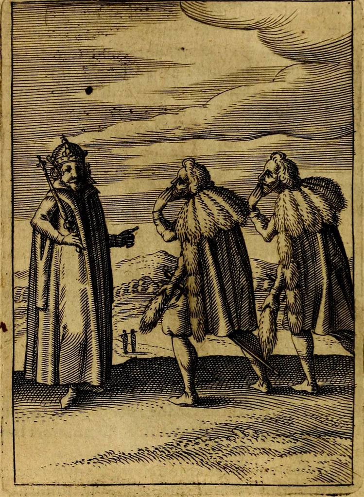 An illustration from Viridarium hieroglyphico-morale. In quo ... mores huius aevi ... explicantur, & non tantum dictis, & exemplis historiarum veterum ac recentium, ex sacris scripturis, sanctis Patribus, seu Dd. ecclesiae, poetis, philosophis, historicis cum Christianorum tum gentilium, sed etiam artificiosissimis eiconibus hieroglyphicis illustrantur, 1619, leaf 89
