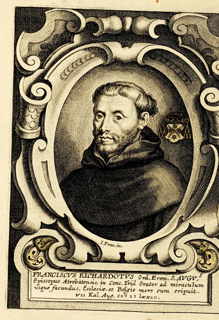 An illustration from Virorum illustrium ex ordine eremitarum D. Augustini elogia : cum singulorum expressis ad vivum iconibus., 1636, leaf 174