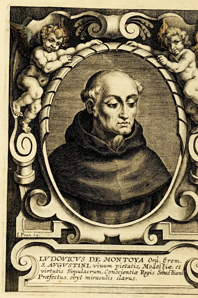An illustration from Virorum illustrium ex ordine eremitarum D. Augustini elogia : cum singulorum expressis ad vivum iconibus., 1636, leaf 194