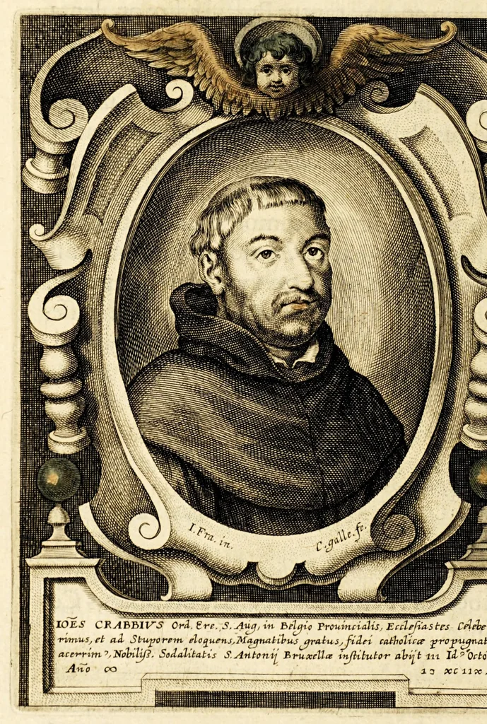 An illustration from Virorum illustrium ex ordine eremitarum D. Augustini elogia : cum singulorum expressis ad vivum iconibus., 1636, leaf 256