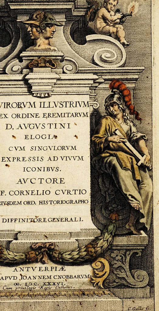 An illustration from Virorum illustrium ex ordine eremitarum D. Augustini elogia : cum singulorum expressis ad vivum iconibus., 1636, leaf 3