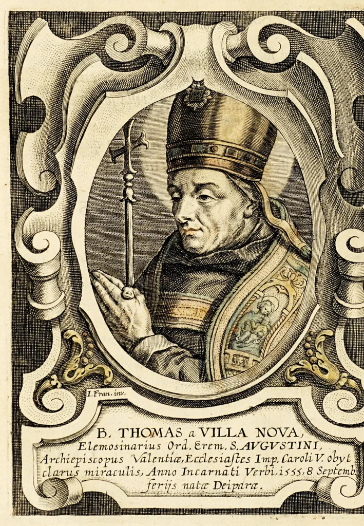 An illustration from Virorum illustrium ex ordine eremitarum D. Augustini elogia : cum singulorum expressis ad vivum iconibus., 1636, leaf 42