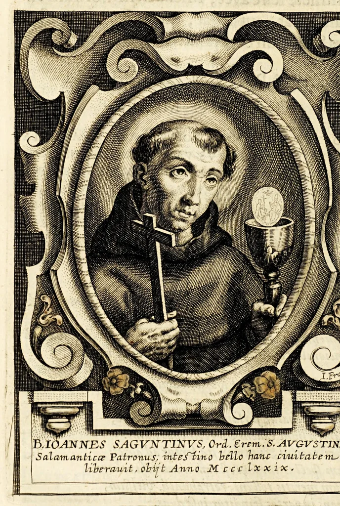 An illustration from Virorum illustrium ex ordine eremitarum D. Augustini elogia : cum singulorum expressis ad vivum iconibus., 1636, leaf 56
