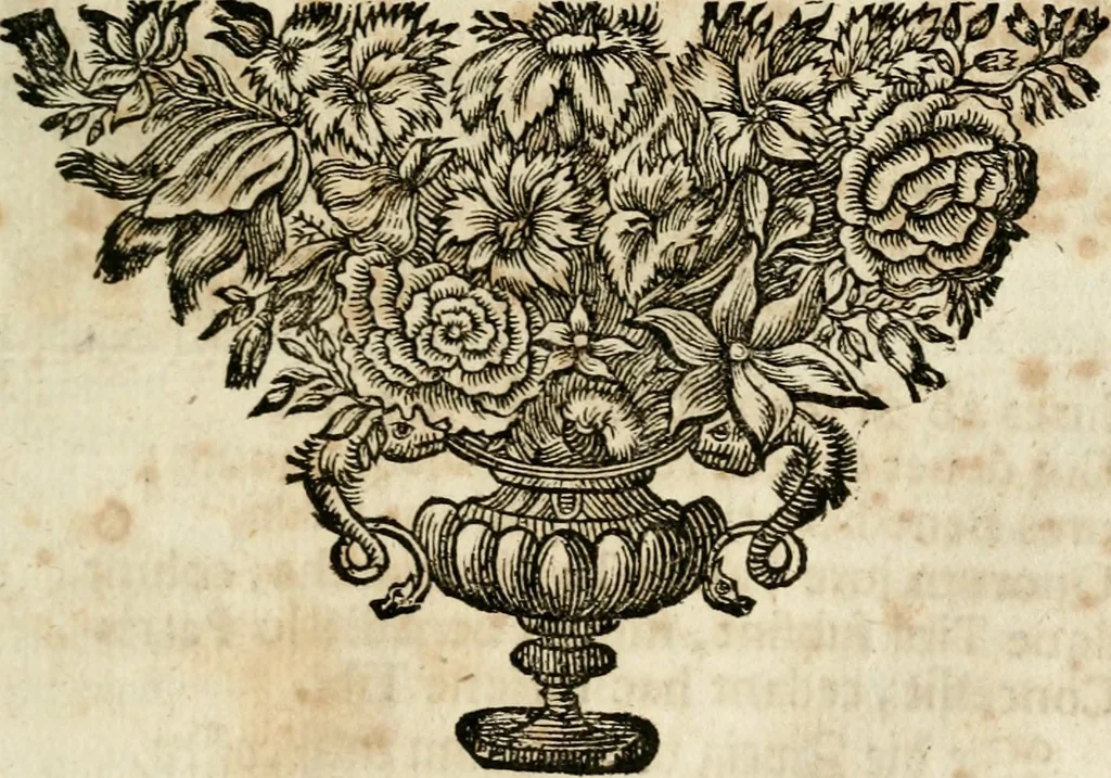 An illustration from VIrtVosIVs pantheon, Deo & sanCtIs ereCtVM, id est, Sermones panegyrici de praecipuis sacrorum ordinum fundatoribus, patriarchis, aliisque terrarum patronis, ad normam & formam Psalmo-graphi, Psal. 148.v.I : LaVDate IpsVM In eXCeLsIs : insertis nonnullis festis de B.M.V. de circumcisione Domini &c. & duodecim signis praedestinationis, quorum singula singulis mensibus praefiguntur cum symbolis chrono-graphicis, & figuris = Das ist, Lob-Predigen von denen fürnehmsten heil. Ordens-Stifftern, Patriarchen, und andern heiligen Lands-Patronen : dann auch auff etwelchen Mariae-Festtägen, und von denen 12. Zeichen der göttlichen Gnaden-Wahl, deren jedes jedem Monat vorgesetzt wird : pars [I-III], 1723, leaf 250