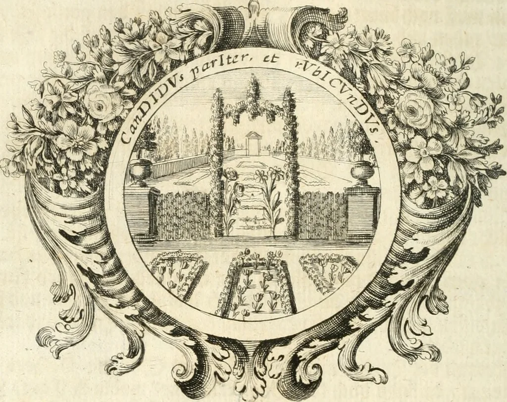 An illustration from VIrtVosIVs pantheon, Deo & sanCtIs ereCtVM, id est, Sermones panegyrici de praecipuis sacrorum ordinum fundatoribus, patriarchis, aliisque terrarum patronis, ad normam & formam Psalmo-graphi, Psal. 148.v.I : LaVDate IpsVM In eXCeLsIs : insertis nonnullis festis de B.M.V. de circumcisione Domini &c. & duodecim signis praedestinationis, quorum singula singulis mensibus praefiguntur cum symbolis chrono-graphicis, & figuris = Das ist, Lob-Predigen von denen fürnehmsten heil. Ordens-Stifftern, Patriarchen, und andern heiligen Lands-Patronen : dann auch auff etwelchen Mariae-Festtägen, und von denen 12. Zeichen der göttlichen Gnaden-Wahl, deren jedes jedem Monat vorgesetzt wird : pars [I-III], 1723, leaf 453