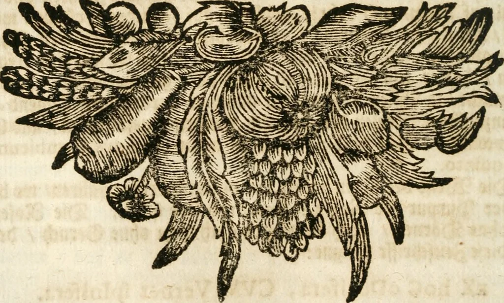 An illustration from VIrtVosIVs pantheon, Deo & sanCtIs ereCtVM, id est, Sermones panegyrici de praecipuis sacrorum ordinum fundatoribus, patriarchis, aliisque terrarum patronis, ad normam & formam Psalmo-graphi, Psal. 148.v.I : LaVDate IpsVM In eXCeLsIs : insertis nonnullis festis de B.M.V. de circumcisione Domini &c. & duodecim signis praedestinationis, quorum singula singulis mensibus praefiguntur cum symbolis chrono-graphicis, & figuris = Das ist, Lob-Predigen von denen fürnehmsten heil. Ordens-Stifftern, Patriarchen, und andern heiligen Lands-Patronen : dann auch auff etwelchen Mariae-Festtägen, und von denen 12. Zeichen der göttlichen Gnaden-Wahl, deren jedes jedem Monat vorgesetzt wird : pars [I-III], 1723, leaf 465