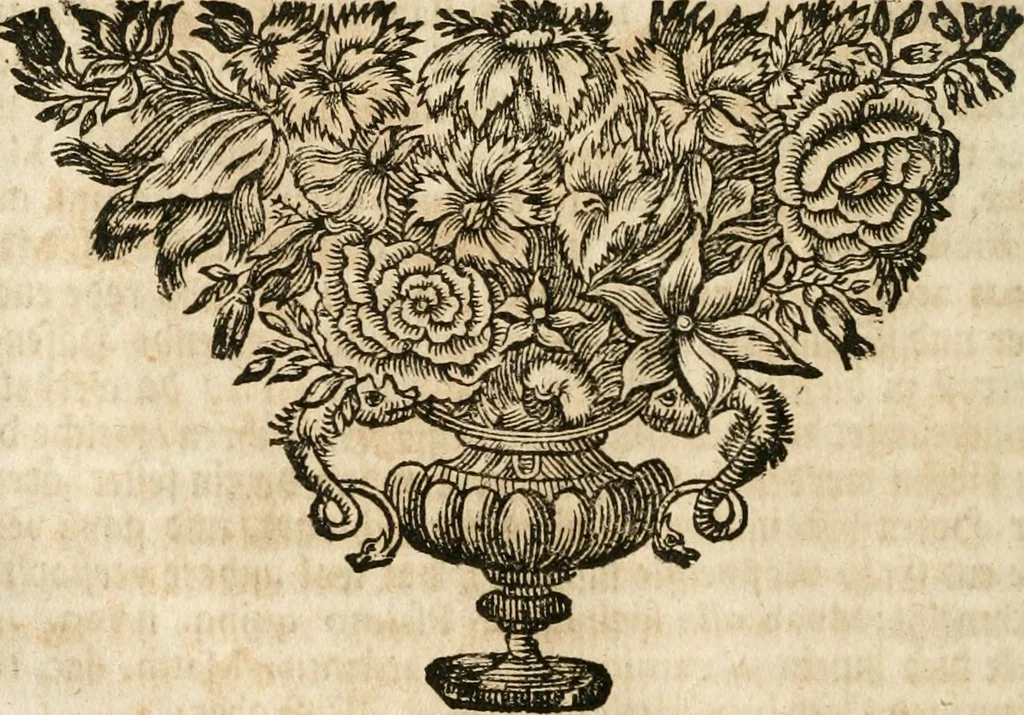 An illustration from VIrtVosIVs pantheon, Deo & sanCtIs ereCtVM, id est, Sermones panegyrici de praecipuis sacrorum ordinum fundatoribus, patriarchis, aliisque terrarum patronis, ad normam & formam Psalmo-graphi, Psal. 148.v.I : LaVDate IpsVM In eXCeLsIs : insertis nonnullis festis de B.M.V. de circumcisione Domini &c. & duodecim signis praedestinationis, quorum singula singulis mensibus praefiguntur cum symbolis chrono-graphicis, & figuris = Das ist, Lob-Predigen von denen fürnehmsten heil. Ordens-Stifftern, Patriarchen, und andern heiligen Lands-Patronen : dann auch auff etwelchen Mariae-Festtägen, und von denen 12. Zeichen der göttlichen Gnaden-Wahl, deren jedes jedem Monat vorgesetzt wird : pars [I-III], 1723, leaf 795