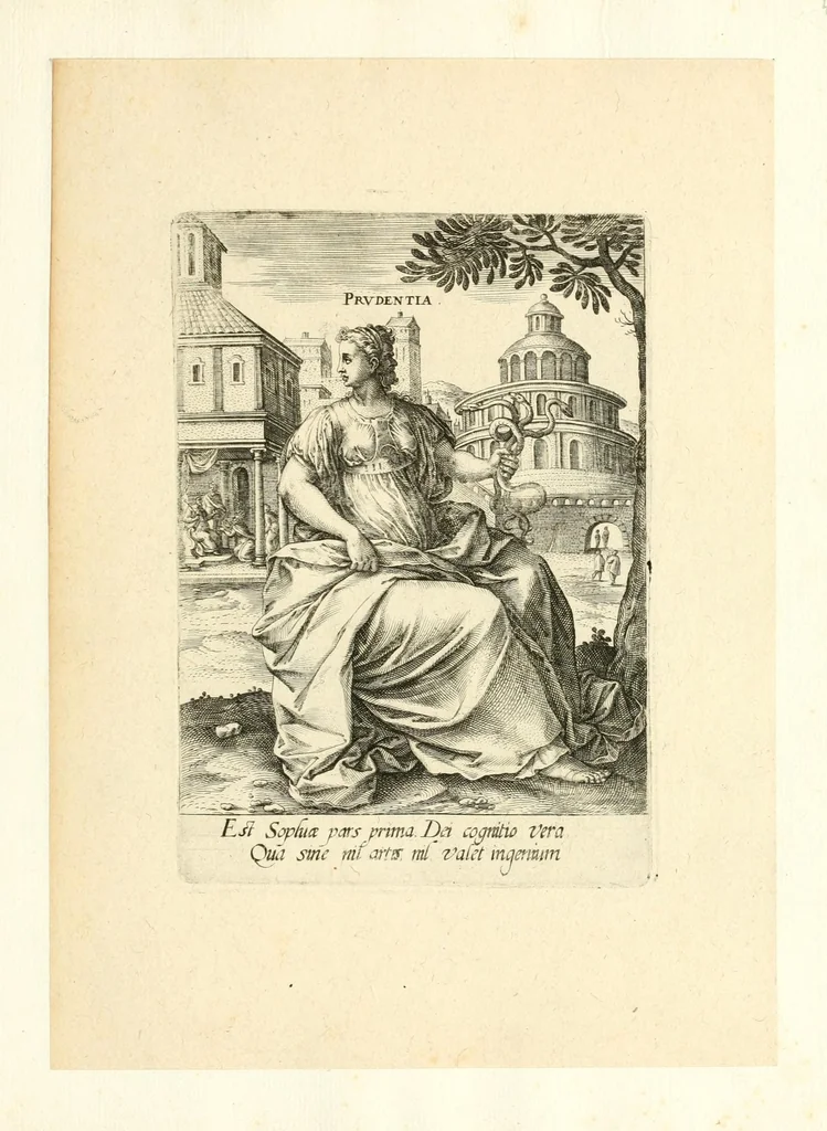 An illustration from Virtvtvm vitiorvmq[ve] : quibus capitalium nome inditum est, septenario numero protritorum, encomia vna cum praemijs poenis[qve] quae eorum cultores manent, exemplis testimonijsq[ue] sacrarum litterarum adumbrata, leaf 13