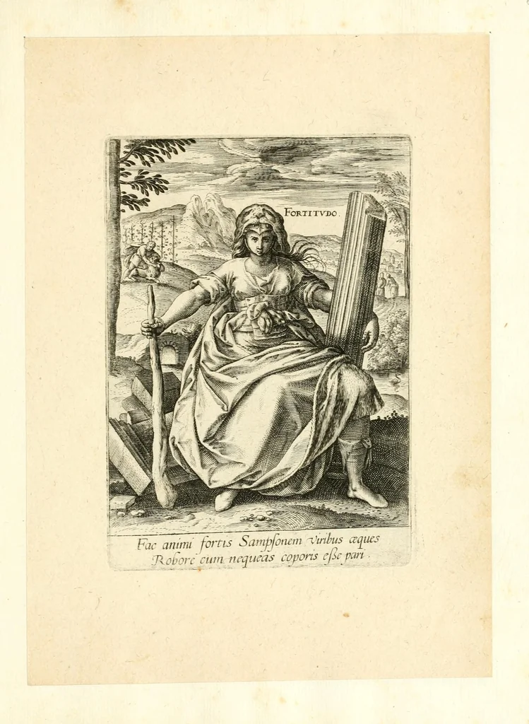 An illustration from Virtvtvm vitiorvmq[ve] : quibus capitalium nome inditum est, septenario numero protritorum, encomia vna cum praemijs poenis[qve] quae eorum cultores manent, exemplis testimonijsq[ue] sacrarum litterarum adumbrata, leaf 17